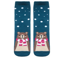 Махровые женские носки  Лапландия  с мишками (темно-бирюзовый|25)