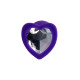 Фиолетовая анальная втулка Diamond Heart с прозрачным кристаллом - 7 см. (прозрачный)