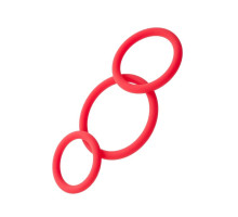 Набор из 3 красных эрекционных колец различного диаметра (красный)