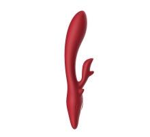 Красный вибратор-кролик - 22,5 см. (красный)