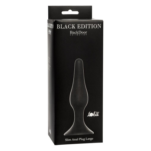 Чёрная анальная пробка Slim Anal Plug Large - 12,5 см. (черный)