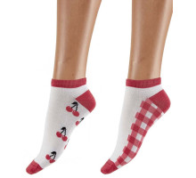 Набор из 2 пар носков Bamboo Socks - с вишенками и в клетку (разноцветный|S-M-L)