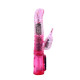 Розовый вибратор с подвижной головкой в пупырышках - 21 см. (розовый)