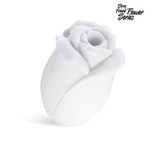 Белый нереалистичный мастурбатор в форме бутона цветка White Rose (белый)
