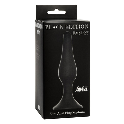 Чёрная анальная пробка Slim Anal Plug Medium - 11,5 см. (черный)