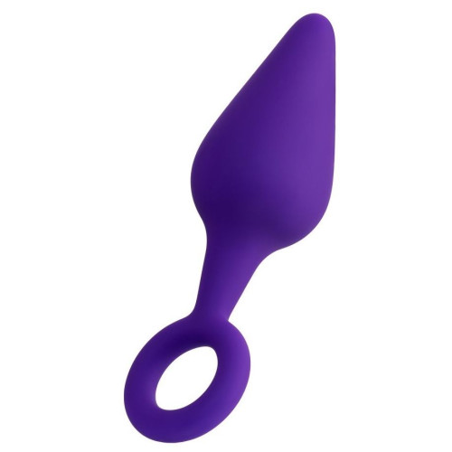 Фиолетовая анальная втулка Bung с петелькой - 11,5 см. (фиолетовый)