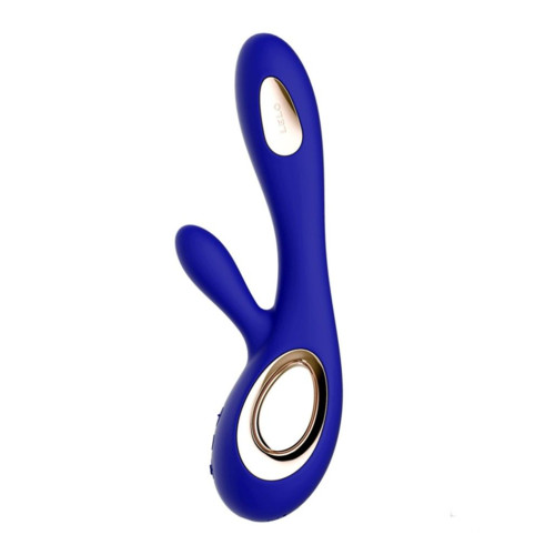 Синий вибратор-кролик Lelo Soraya Wave - 21,8 см. (синий)