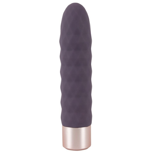 Фиолетовый мини-вибратор Elegant Diamond Vibe - 15 см. (фиолетовый)