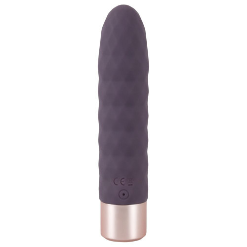 Фиолетовый мини-вибратор Elegant Diamond Vibe - 15 см. (фиолетовый)