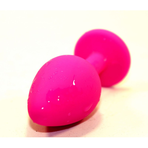 Розовая силиконовая коническая пробка с розовым стразом - 8,2 см. (розовый)