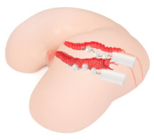 Мастурбатор-полуторс с двойным слоем материала и вибрацией Maria Onahole Real Vagina (телесный)