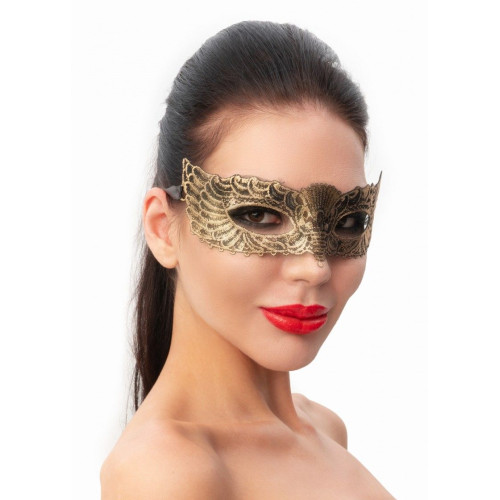 Пикантная золотистая женская карнавальная маска (золотистый)