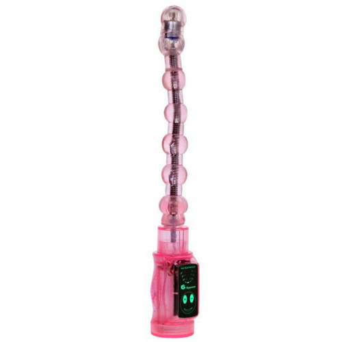 Розовый гнущийся анальный вибратор - 27 см. (розовый)