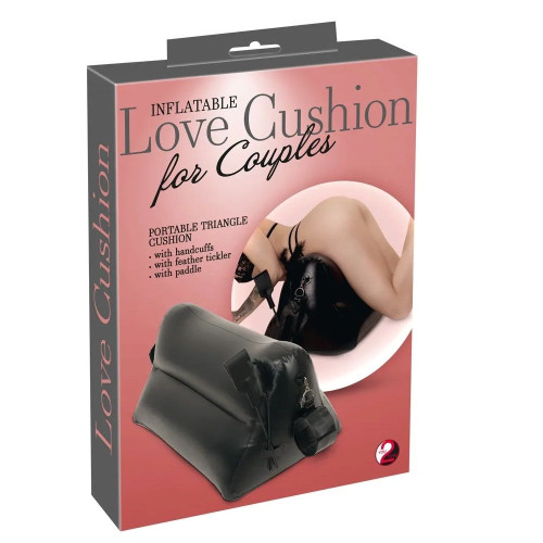 Надувная любовная подушка Portable Triangle Cushion с аксессуарами (черный)