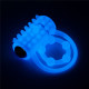 Голубое, светящееся в темноте виброкольцо Lumino Play Vibrating Penis Ring (голубой)