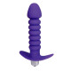 Фиолетовая анальная вибровтулка-елочка с ограничителем - 11,5 см. (фиолетовый)
