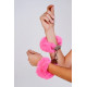 Шикарные наручники с пушистым розовым мехом (розовый)