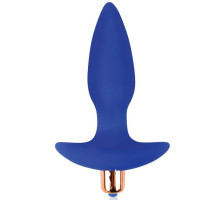 Синяя коническая анальная пробка Sweet Toys - 10,5 см. (синий)