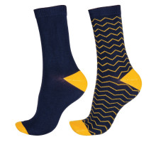 Набор из 2 сине-желтых бамбуковых носков (синий с желтым|36-42)