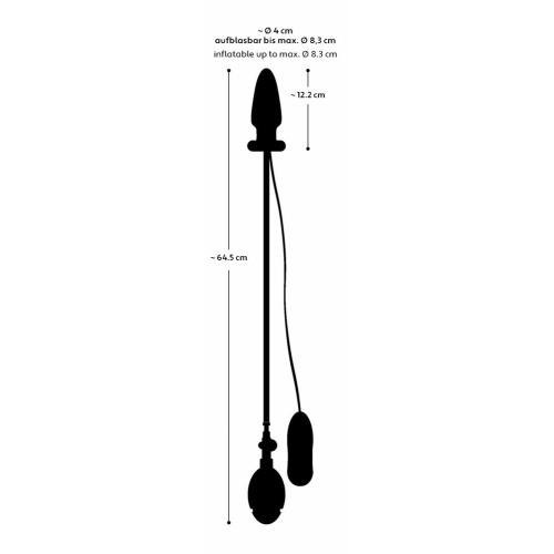 Черная надувная анальная пробка Inflatable Vibrating Butt Plug - 12,2 см. (черный)