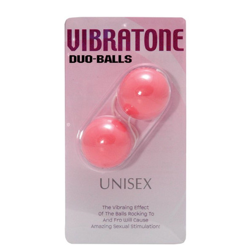 Розовые вагинальные шарики Vibratone DUO-BALLS (розовый)