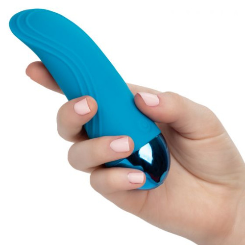 Голубой мини-вибратор Tremble Tickle - 12,75 см. (голубой)