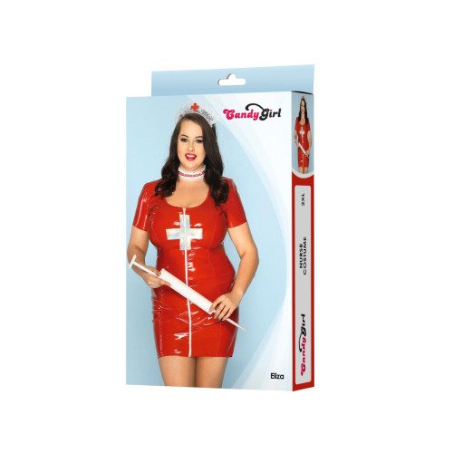 Сексуальный костюм медсестры Eliza (красный с белым|XXL)