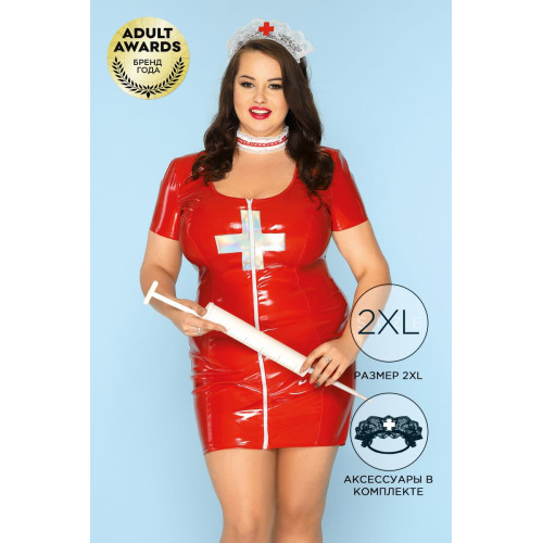 Сексуальный костюм медсестры Eliza (красный с белым|XXL)