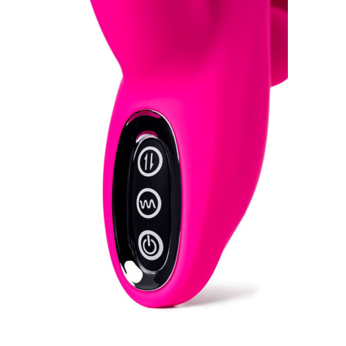 Ярко-розовый тройной вибростимулятор SPANKY - 21 см. (ярко-розовый)