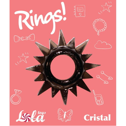 Чёрное эрекционное кольцо Rings Cristal (черный)