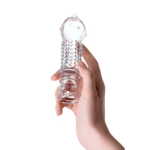 Прозрачная закрытая насадка на пенис TOYFA A-Toys - 14,7 см. (прозрачный)
