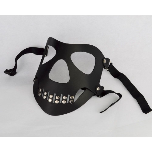Черная маска  Череп  с пряжками (черный)