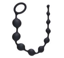 Чёрная анальная цепочка Long Pleasure Chain - 35 см. (черный)