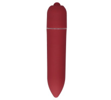 Красная удлинённая вибропуля Power Bullet Black - 8,3 см. (красный)