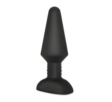 Большая чёрная вибропробка Rimming Plug XL - 16 см. (черный)
