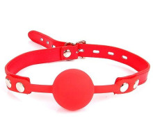 Красный силиконовый кляп-шарик на регулируемом ремешке (красный)