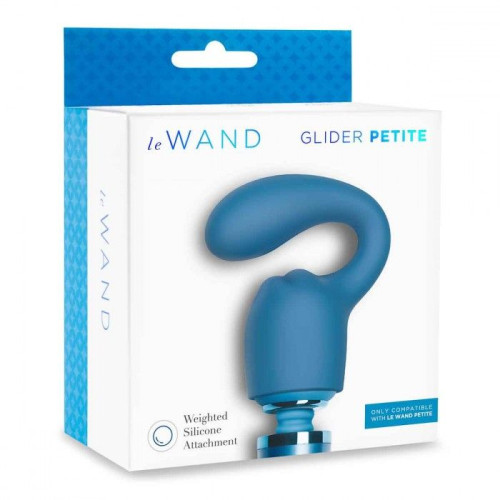 Синяя насадка Glider для вибратора Le Wand Petite (синий)