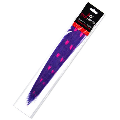 Цветные Clip-In локоны фиолетовые с розовыми сердечками (фиолетовый)