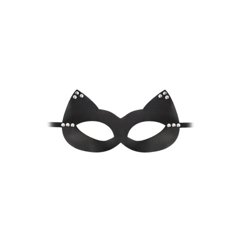 Пикантная черная маска  Кошка  с заклепками (черный)