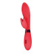 Красный вибратор Leyla с клиторальным отростком - 20,5 см. (красный)