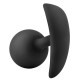 Черная анальная пробка Silicone Vibra Plug - 8,9 см. (черный)