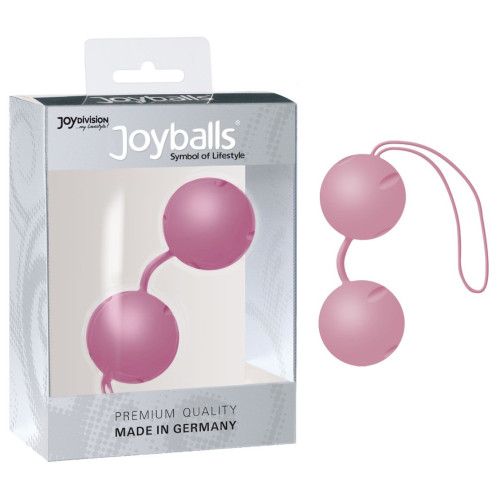 Нежно-розовые вагинальные шарики Joyballs с петелькой (розовый)
