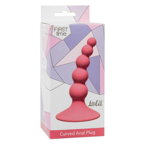 Розовая анальная пробка Ribbed Plug Pink - 10,5 см. (розовый)