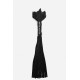 Черная замшевая плеть с розой в рукояти - 40 см. (черный)