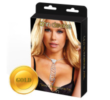 Золотистый галстук из кристаллов SEXY (золото)