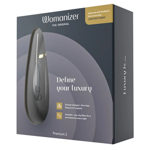 Черный клиторальный стимулятор Womanizer Premium 2 (черный)