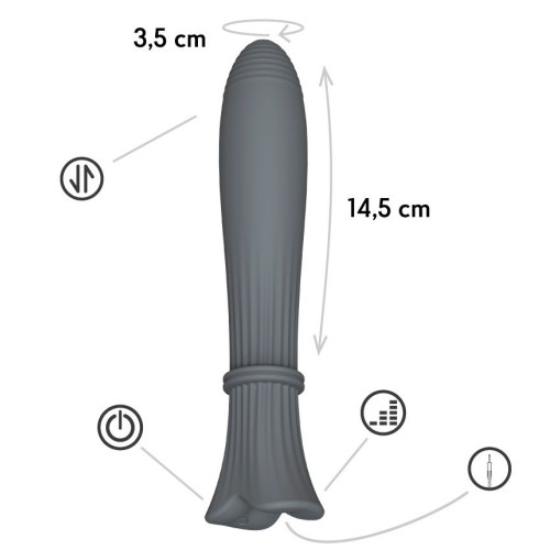 Темно-серый пульсатор Gita - 20 см. (темно-серый)
