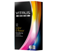 Цветные ароматизированные презервативы VITALIS PREMIUM color & flavor - 12 шт. (разноцветный)