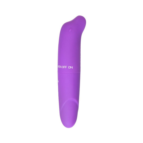 Фиолетовый мини-вибратор с вытянутым кончиком - 12,5 см. (фиолетовый)
