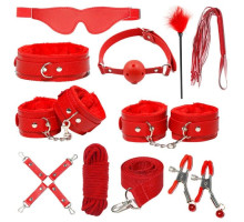 Красный БДСМ-набор «Оки-Чпоки» из 11 предметов (красный)